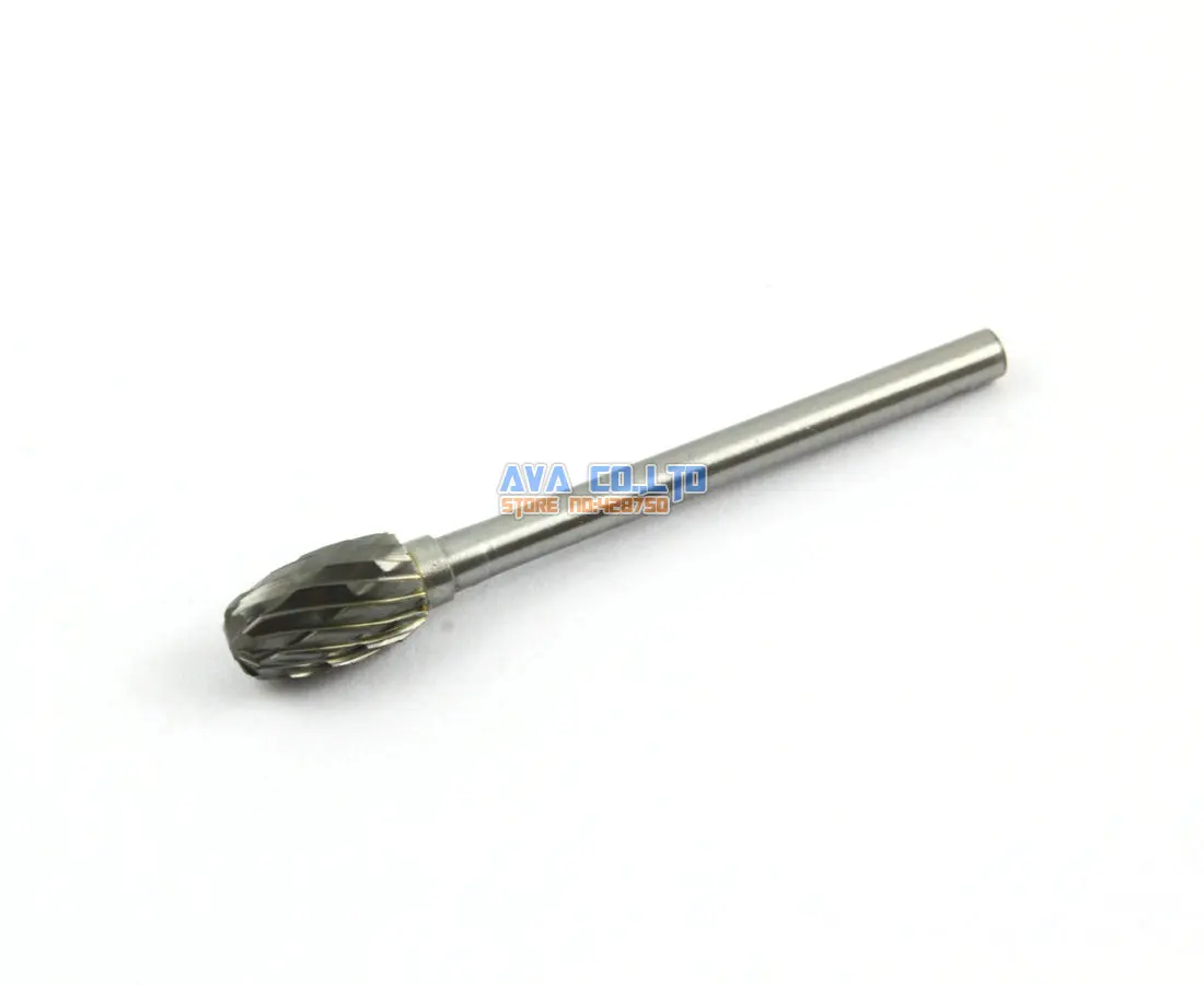 5 Pieces 6mm Tungsten Carbide Burr Rotary Cutter File 3mm Shank Double Cut (NO.4)