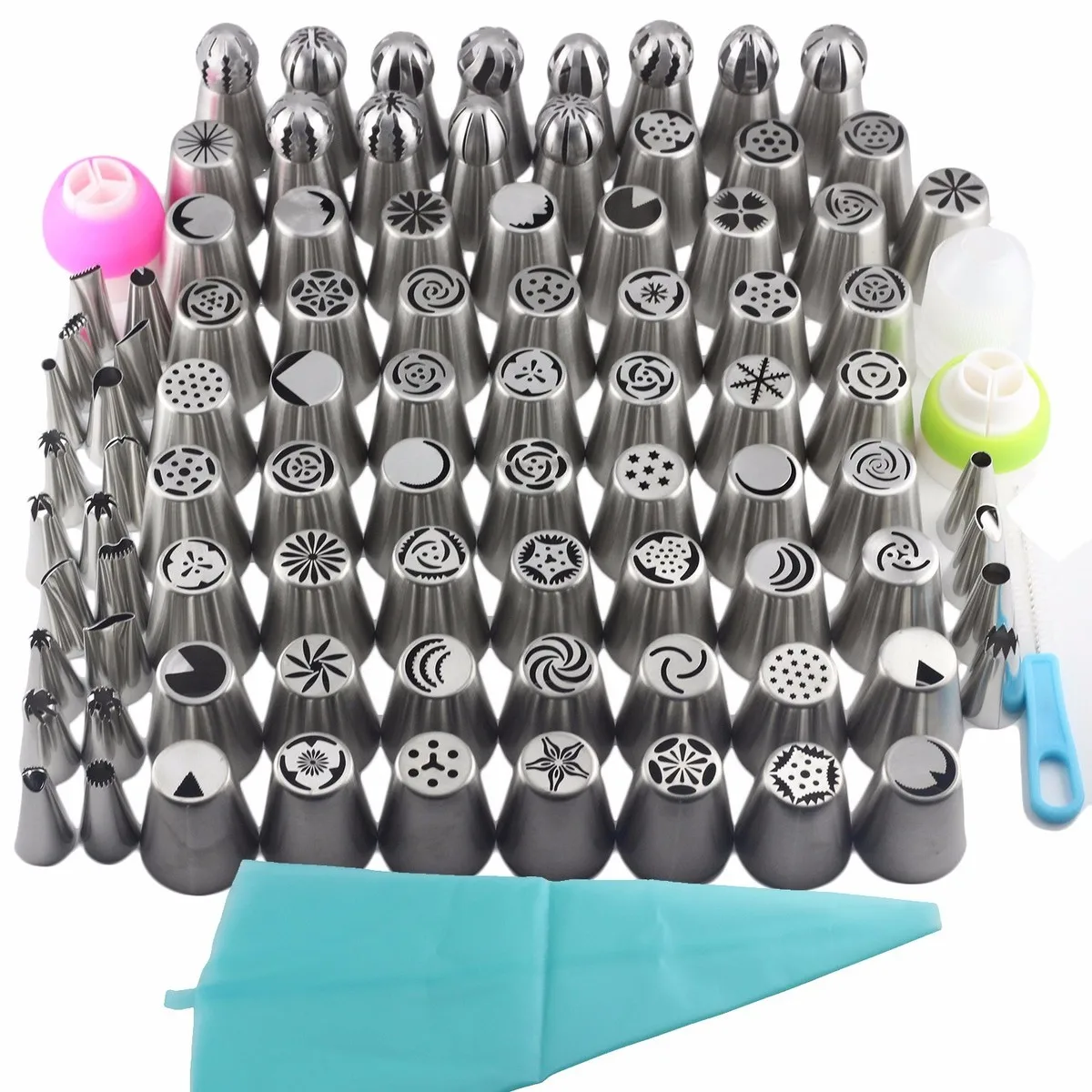 

Mujiang 93 Pcs/Set Stainless Steel Russian Spherical Ball Icing Piping Nozzles Pastry Tips Cupcake Fondant Cake Decorating Tools