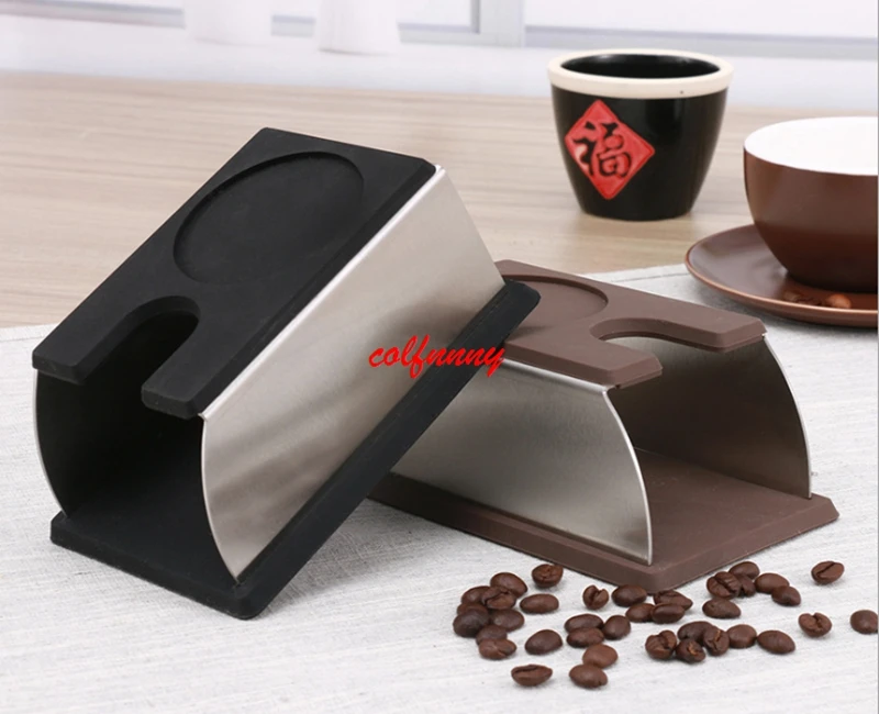 10pcs Stainless Steel Silicone Espresso Coffee Tamper Stand Barista Tool Tamping Holder Rack Shelf Coffee Machine Tool F062704