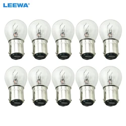 LEEWA 10pcs 24V 1157 BA15D P21/5W S25 Car Clear Glass Lamp Brake Tail Bulb Truck Bus Indicator Halogen Lamp #CA1690