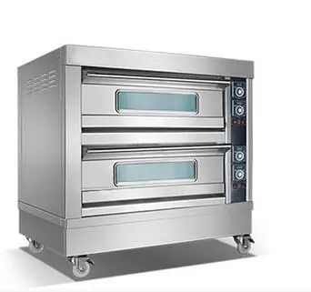 Two layer four plats Electric Commercial  pizza oven 6-12inch stainless steel double pizza oven