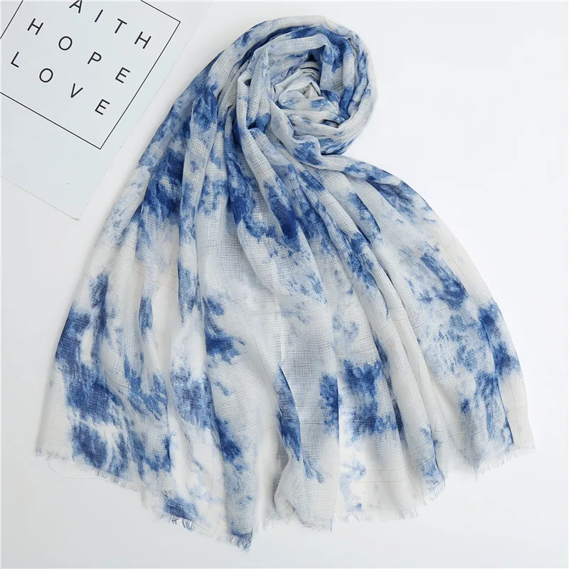 

2019 New Ink Painting Print Fringe Scarves Shawl Trendy Long Wrap Hijab Muffler 6 Color Free Shipping