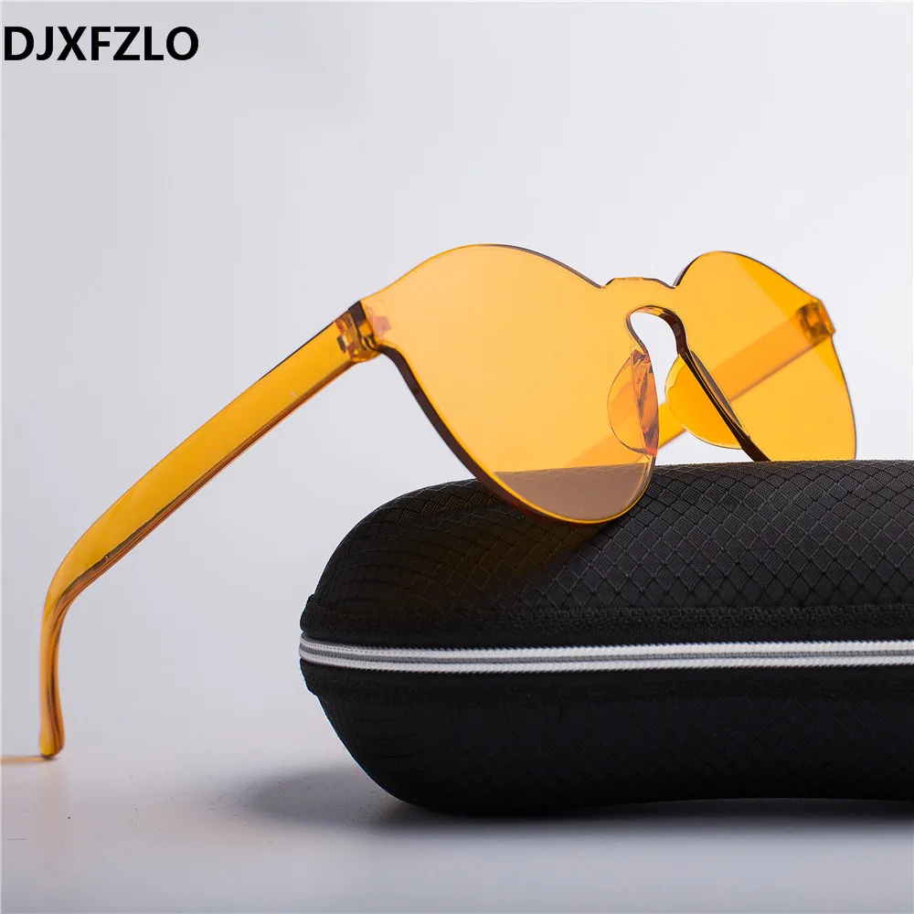 DJXFZLO New Rimless Vintage Round Mirror Sunglasses Women Luxury Brand Original Design Fashion Sun Glasses Gafas Oculos De Sol