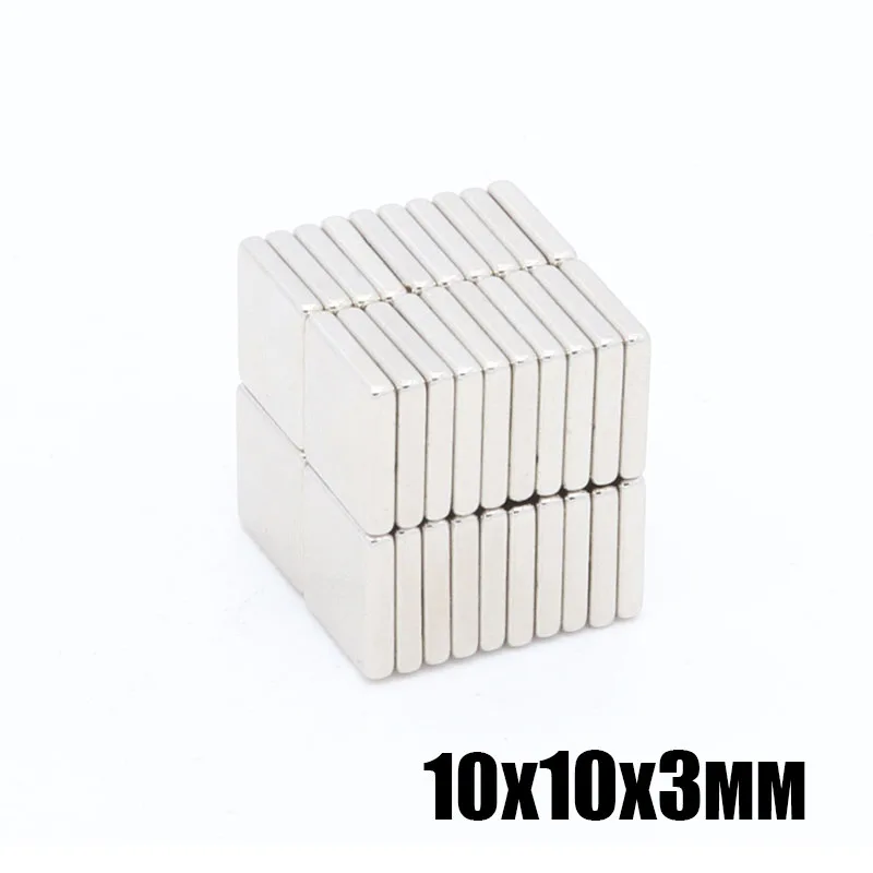 100pcs 10*10*3 mm Super Strong Cuboid Block Magnets Rare Earth Neodymium Magnet  magnet block rectangular body rare earth magnet