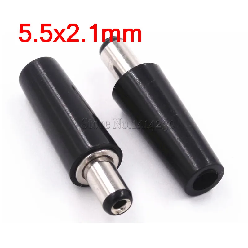 5Pcs High Quality Circular Tube DC Plug Male Electrical Socket Outlet DC-022 DC-005 DC Outlet 5.5X2.1MM 5.5*2.1