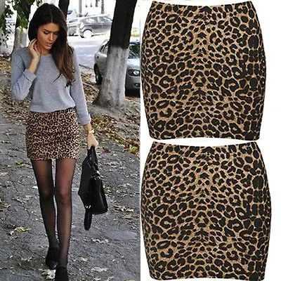 Fashion Sexy Women Leopard Print Skirt Short Pencil Mini Skirt Summer clothes