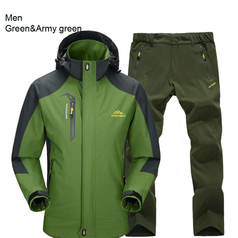 TRVLWEGO Jacke Hose Wandern Camping Frühling & Herbst Outdoor Single Wasserdicht 20000MM Herren Windschutz Trekking Mantel Hose – Detail 10