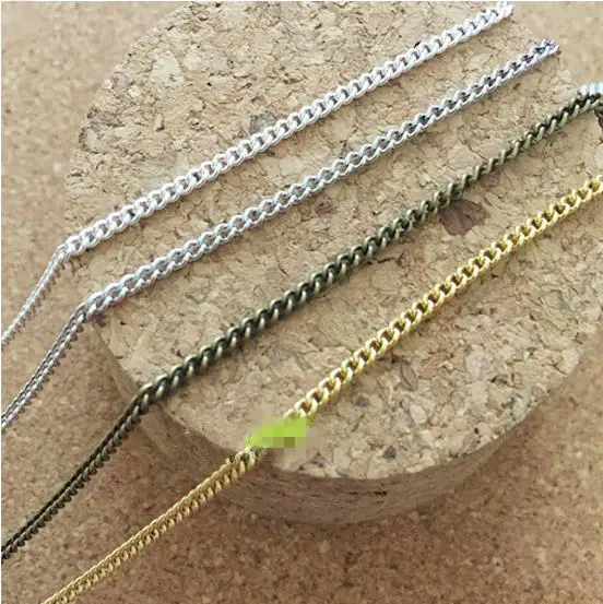 100 meters Silver tone/Antique Bronze/Gold 2mmx2.70mmTwist O Style Encryption Link Chain,Necklace Connector Finding,DIY Chain