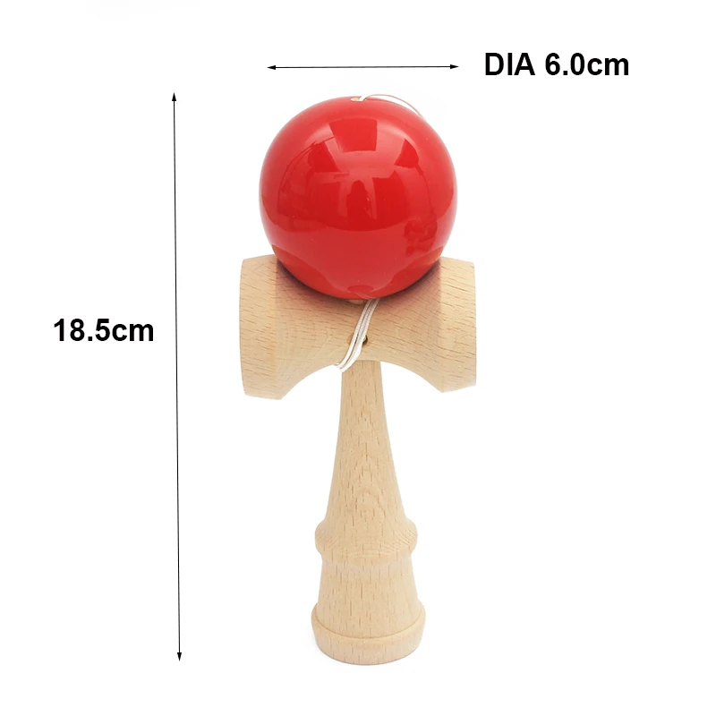 Kostenloser Versand Holz Spielzeug Outdoor Sport Spielzeug Ball Kendama Ball PU Farbe 18,5 cm Saiten Professionelle Erwachsene Spielzeug Freizeit Sport