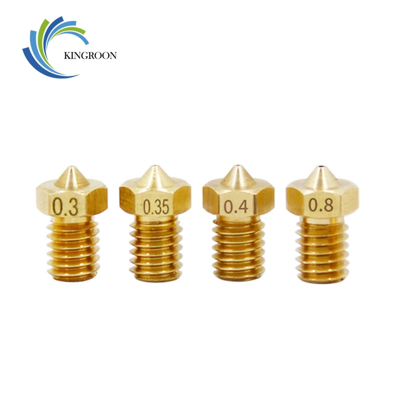 5pcs/lot V5 V6 Nozzle 0.2 0.25 0.3mm 0.35 0.4mm 0.5 0.6 0.8 1.0 Part Copper 1.75mm Filament M6 Threaded Brass 3D Printers Parts