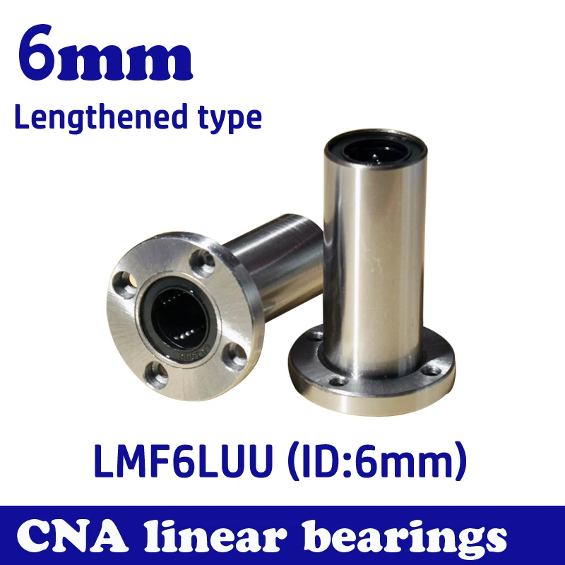 2pcs/lot LMF6LUU Long Type 8mm Flange Linear Bearing CNC Linear Bush Free Shipping