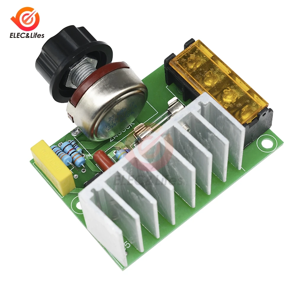 4000W 0-220V AC SCR Motor Speed Controller Dimmers Dimming Switch Electric Voltage Regulator With Temperature Insurance