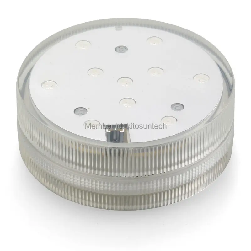 1Pc * 10 Leds 2.8Inch Ronde Aaa Rgb Battery Operated Submersible Floralyte Led Light Base Voor Wedding Party decoratie