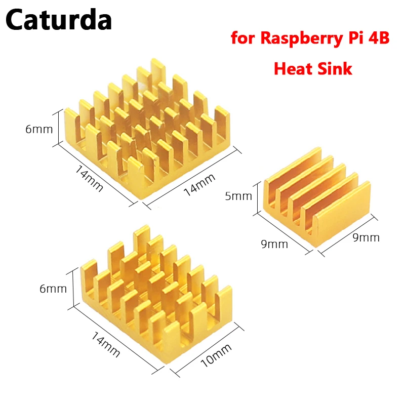 3pcs Raspberry Pi 4 Heat Sink Aluminum Heatsink Raspberry Pi 4B Radiator Cooling Kit Cooler for Raspberry Pi 4 Model B