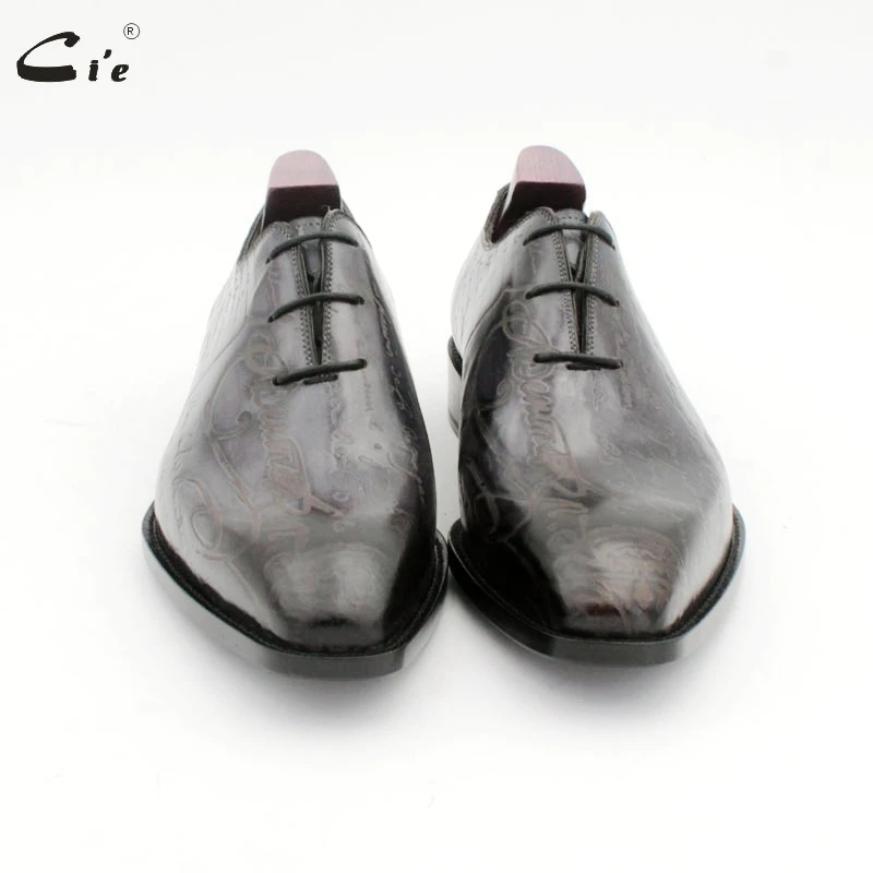 cie square toe carving design gray whole cut men dress shoe genuine full grain calf leather men leather work shoe oxford OX725