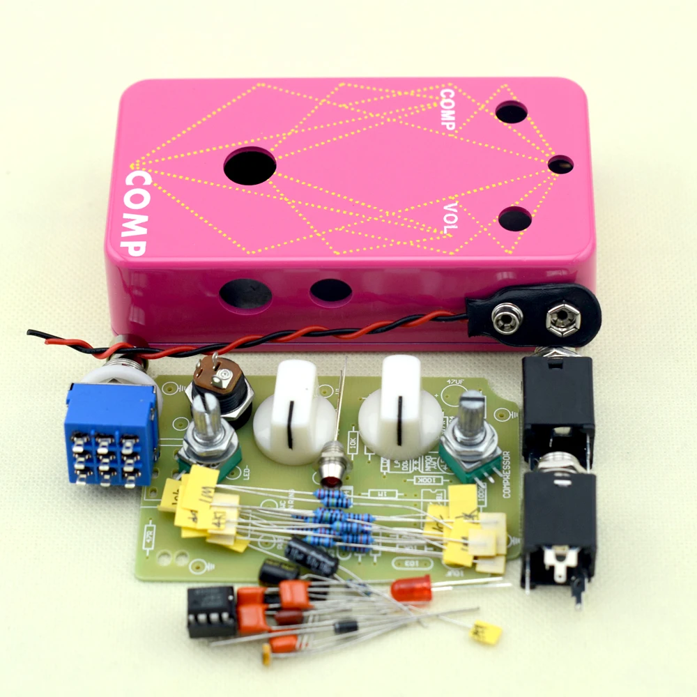 DIY Compressor Guitar Effect Pedal All Kits with 1590B and 3PDT 9PIN Foot Switch True Bypass