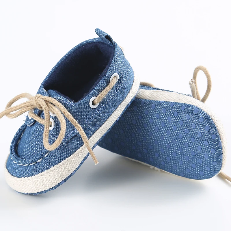 Primavera/outono sapatos de bebê único infantil sapatos de lona rendas até recém-nascidos meninos e meninas sapatos primeiros caminhantes 0-18 meses bs24