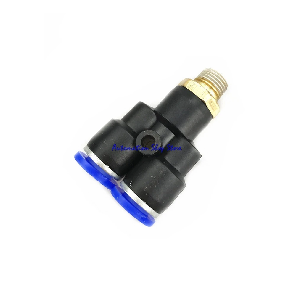 5Pcs Pneumatic Fitting Hose Connector to Male thread PX-4 6 8 10 12mm Tube Push In Y Shaped Tee Air Coupler