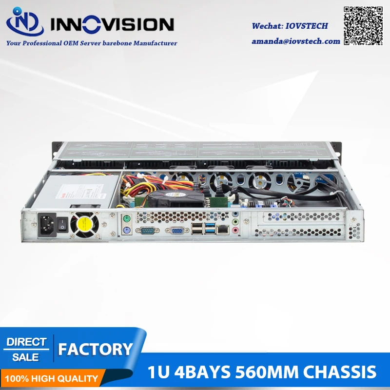 Imagem -06 - Polegada 1u 4hdd Baías 560 mm Profundidade Rack-montado Quente-swap Chassi Servidor Caixa de Armazenamento com 6gb Sata Backplane Alta Qualidade 19