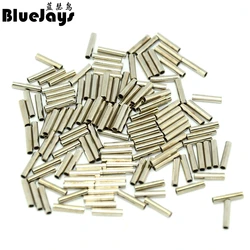 100pcs/lot Fishing stainless steel fishing line sleeve copper tube 0.8-3.4mm fishing accessories fishing line tube 8mm