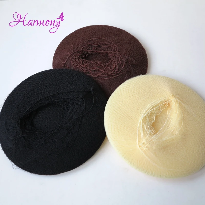 Hight Quality 144pcs/lot Elastic Nylon Hairnets Black Blonde and White Color Invisible Hair nets For Package Hair and Wig Cap