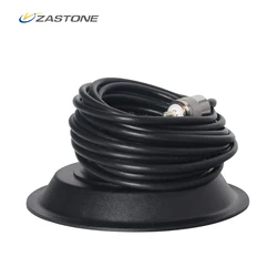 Zastone-Base de antena magnética para walkie-talkie, cable alimentador de 13CM y 5M, accesorios para radio móvil, PL259