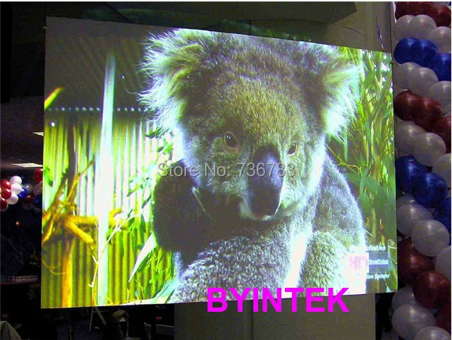 BYINTEK hologram 3D projector screen,holographic rear adhesive film projection  film foil for window shop church hotel hall