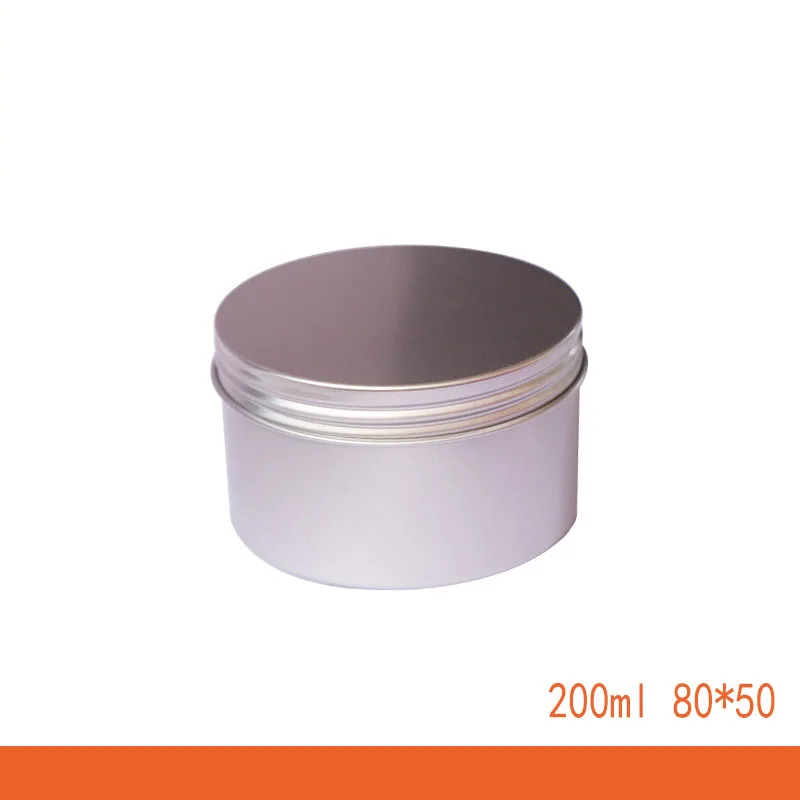 200G 200ML Aluminum Pot Metal Container Pomade Cans Empty Cosmetic Cream Jar Dia 80mm Screw Cap Aroma Candle Packing Box 24pcs