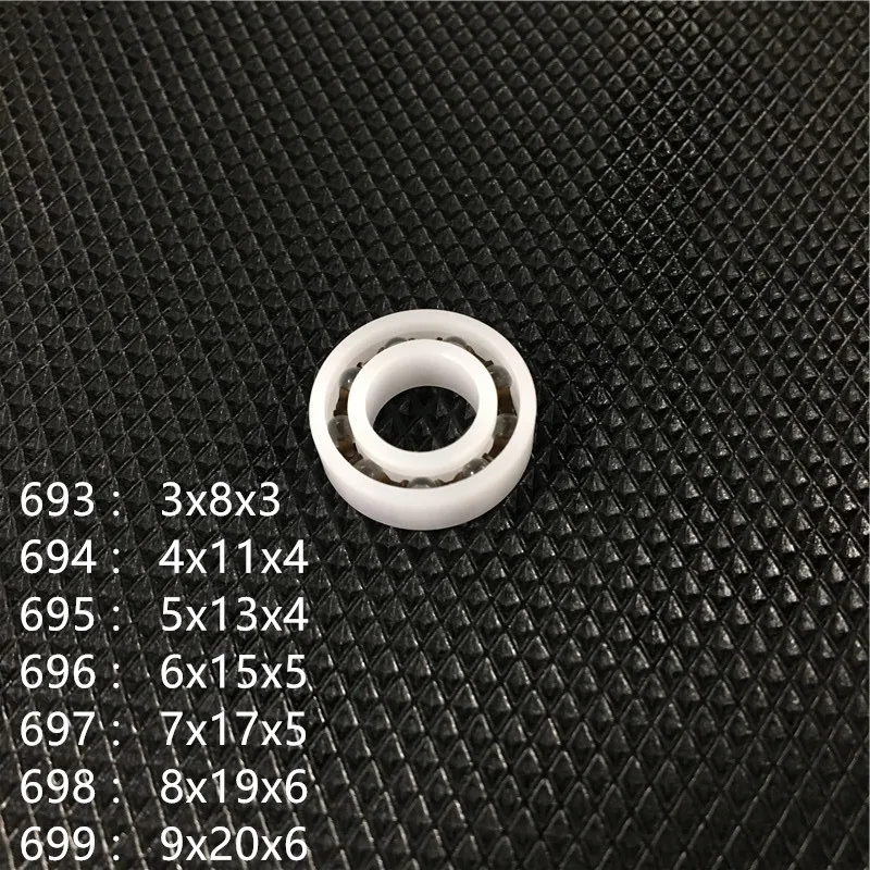 

10pcs 693 694 695 696 697 698 699 Pom Plastic Deep Groove Ball Bearing With Glass Balls