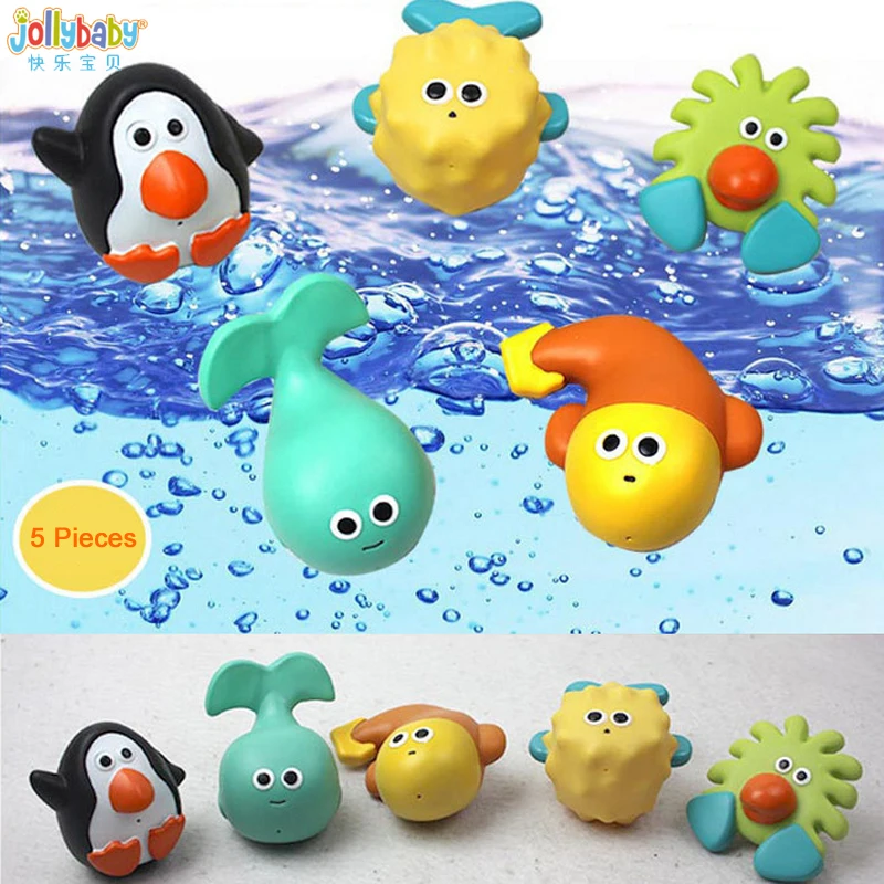 Jollybaby Bayi Mandi Mainan Karet Bayi Mainan Penyemprotan Air Menarik Menikmati Shower Float Mainan Monster Squirters untuk Bak Kolam Renang