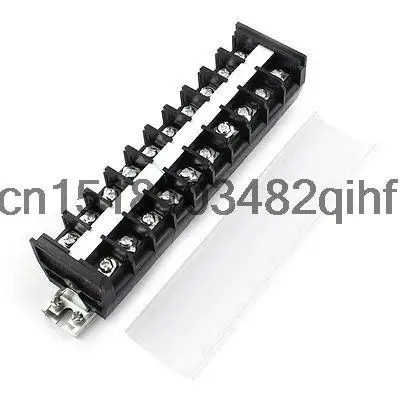 22.5cm Long DIN Rail 20 Position 600V 60A 2 Row Screw Terminal Strip