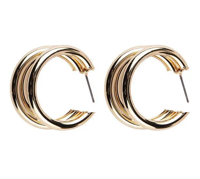 2019 New Hot Sale Irregular Semi-circular Metal Earrings Temperament Wild Oorbellen Stud Earrings For Women Jewelry Wholesale