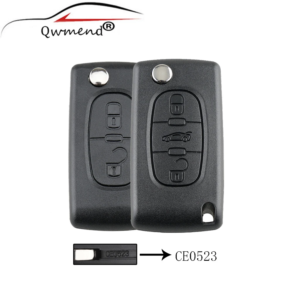 

2/3Buttons Remote Car key shell VA2/HU83 Blade For Citroen C1 C2 C3 C4 C5 Berlingo Picasso For Peugeot CE0523 Model No logo