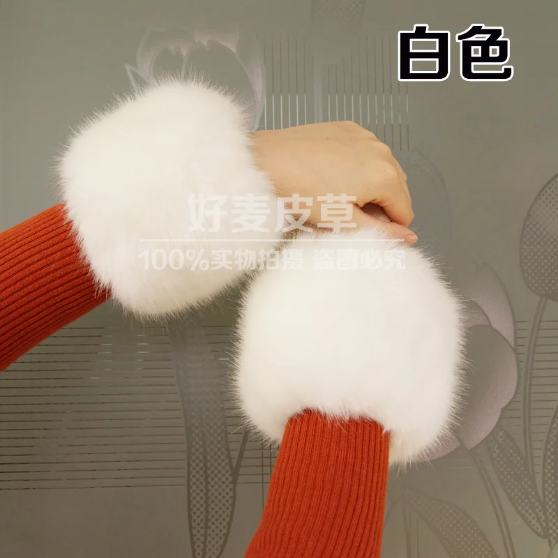 

1 Pairs Faux Rabbit Fur Elastic Oversleeve Cuff Winter Warm Arm Cuffs Women's Fashion Autumn Wrist Gloves Sleeve Cuff Cover