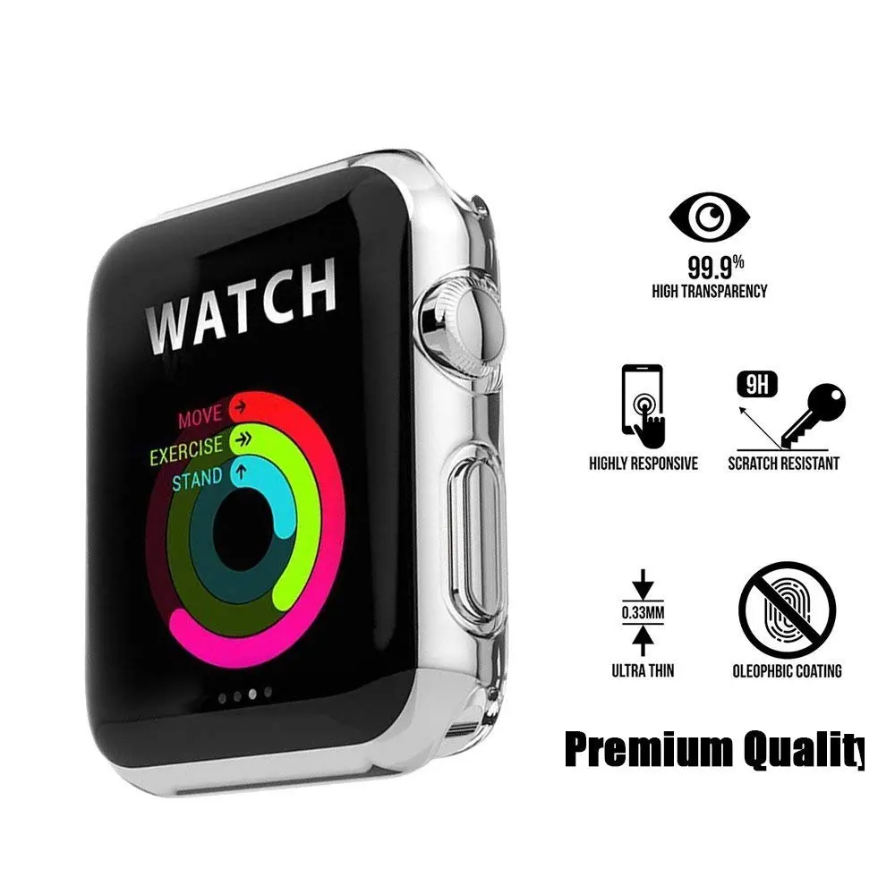 الذكية ووتش حالة ل أبل ووتش سلسلة 2/3 ، 2-حزمة جميع حول الغطاء الواقي حالة حامي الشاشة ل IWatch 2/3