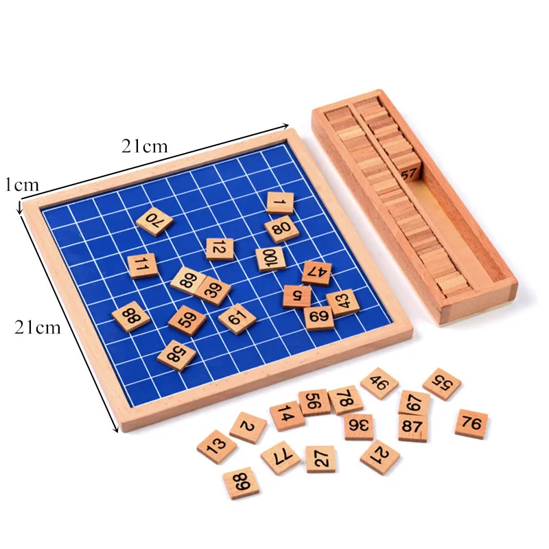 Montessori Mathematic 100 Hundred Board Jouets pour enfants, Éducation alth, Formation alth, 20 cm x 20 cm