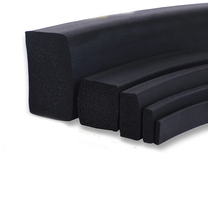 

1 Meter Cabinet Door Window EPDM Flat Rubber Foam Bar Seal Strip Black Weatherstrip ( size : thickness x width )
