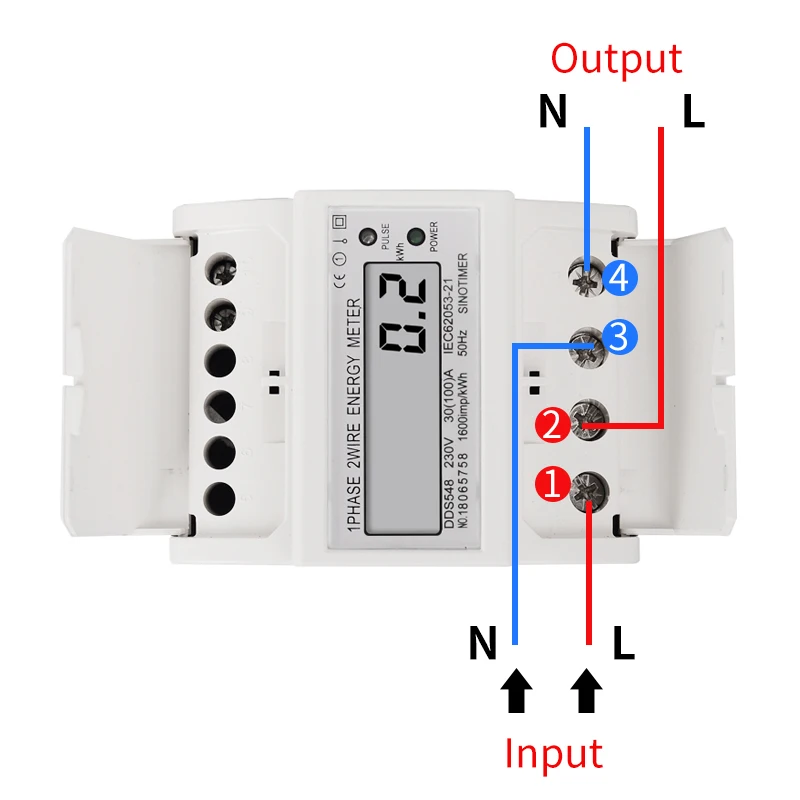 Wholesale Price load 30-100A 230VAC Single Phase 2 Wire Digital Wattmeter Electricity Cost Measuring Meter DIN Rail Mount