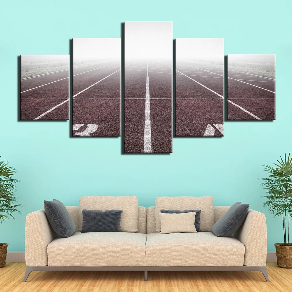 Grid Running Track And Field Canvas Painting for Living Room Wall Art Prints Sports Pictures Artwork for Wall Decorations