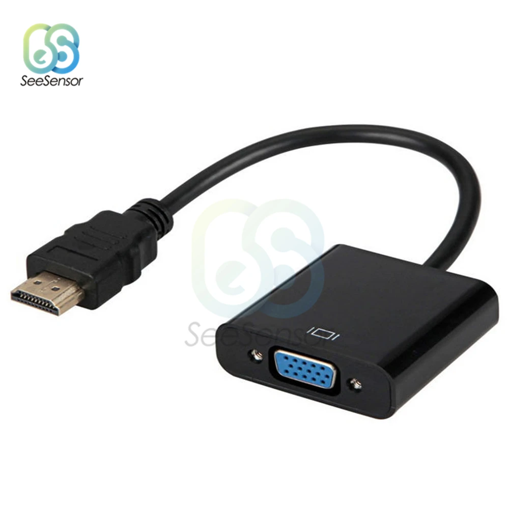 Адаптер HDMI-совместимый с VGA «папа»-мама», преобразователь, адаптер 1080P, цифро-аналоговое видео, аудио для ПК, ноутбука, планшета