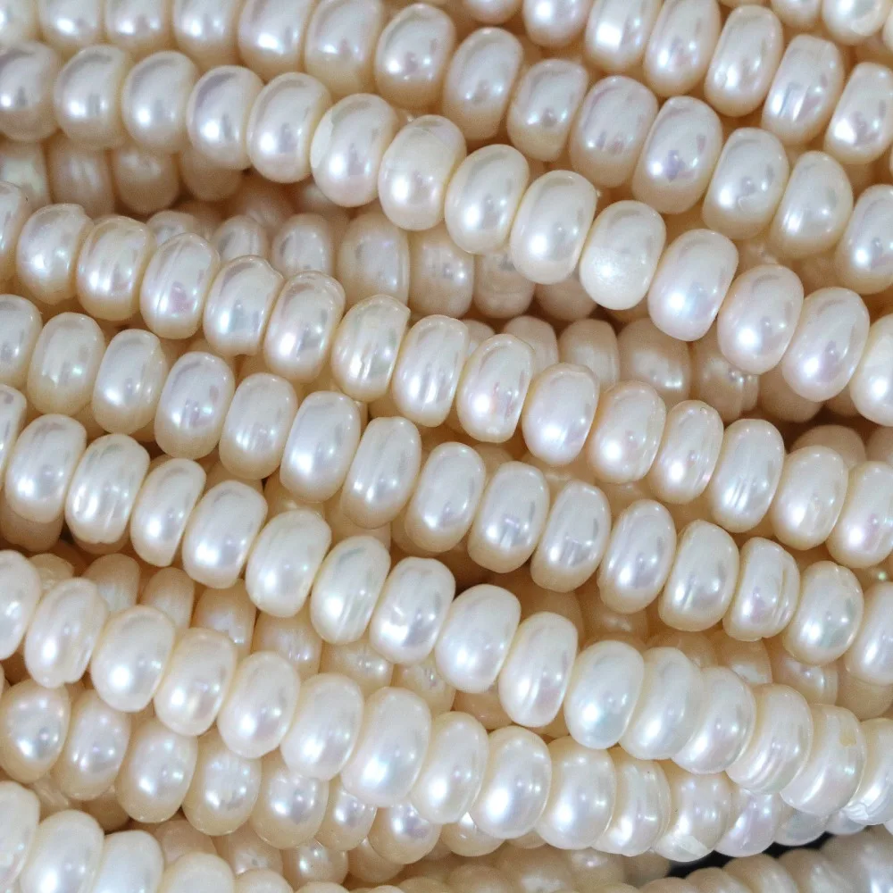 

HOT natural white cultured freshwater pearl beads abacus fashion diy loose jewelry making 15inch B1347