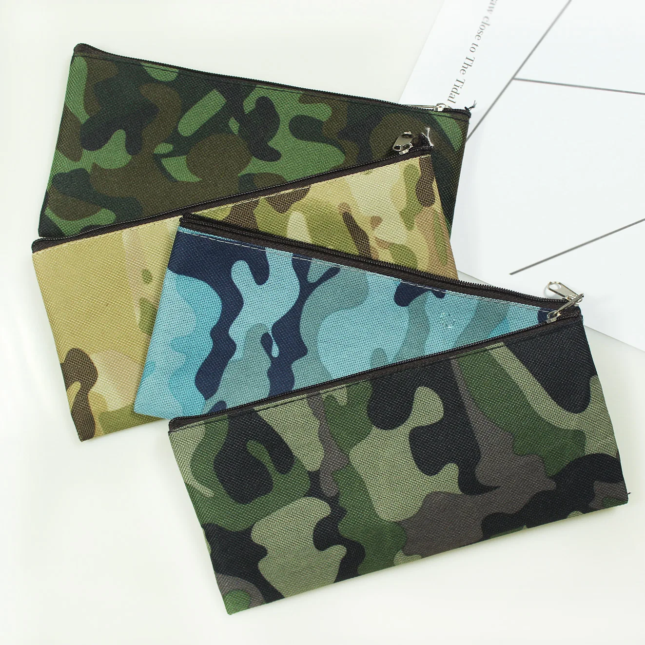 Camouflage Pencil Case Pencil Bag for Boys and Girls School Supplies Cosmetic Makeup Bags Zipper Pouch Purse 4 Colors