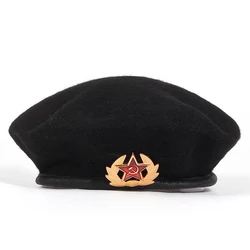 new High Quality Wool% Russian Army Berets for Men Women national emblem beret Hat Adult adjustable Hat Caps Bone Garros