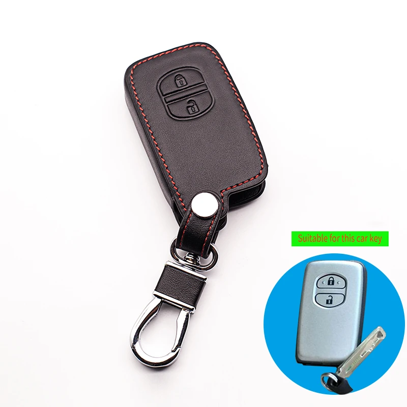 Fob Key Leather Car Key Holder Case Cover for TOYOTA Camry Highlander Crown Prado Land Cruiser Hilux Prius car key cover shell