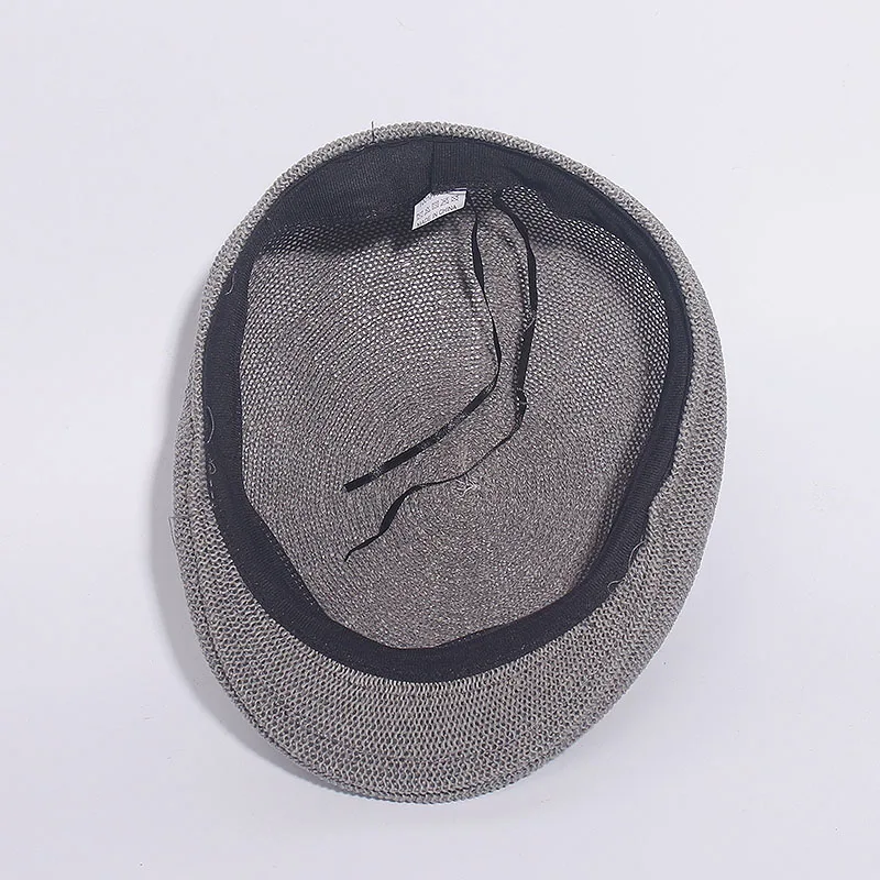 Berets Spring Summer Men Women Cap Newsboy Ivy Flat Cap Breathable Mesh Cap for Men Women Solid Plain Paper Beret Cap