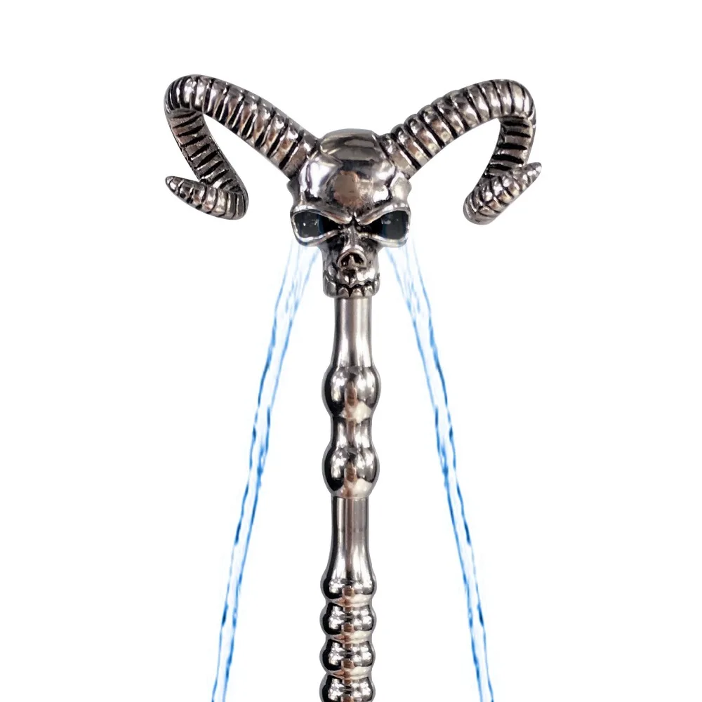 140mm Special design hollow Skull head water flowing metal penis plug stick catheter urethral sound dilators male sex toys