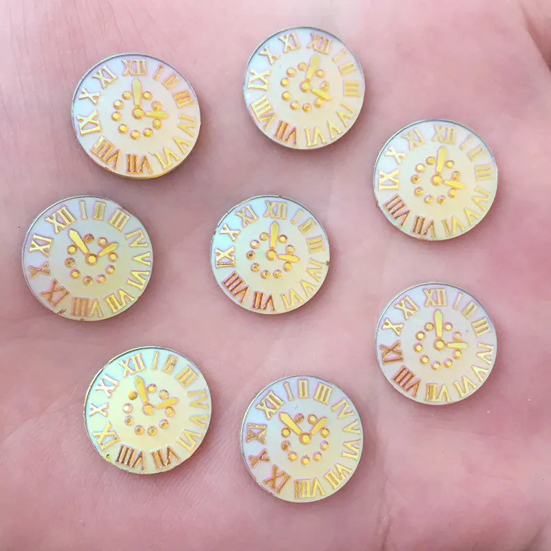 New DIY 25PCS 14mm AB Resin Round Rhinestone Flatback Wedding Decoration Buttons K35