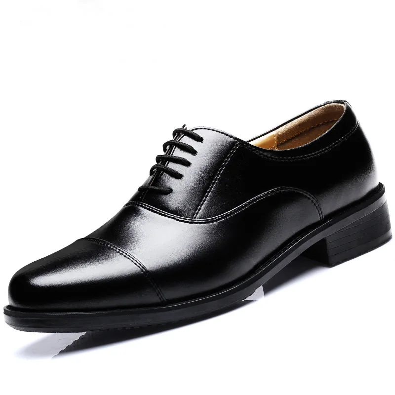 Plus Size Dress Formal Shoes Men Uniform Officer Shoes Three Joint Mens Military Shoes Pointed Leather Oxford Basic Party Shoe