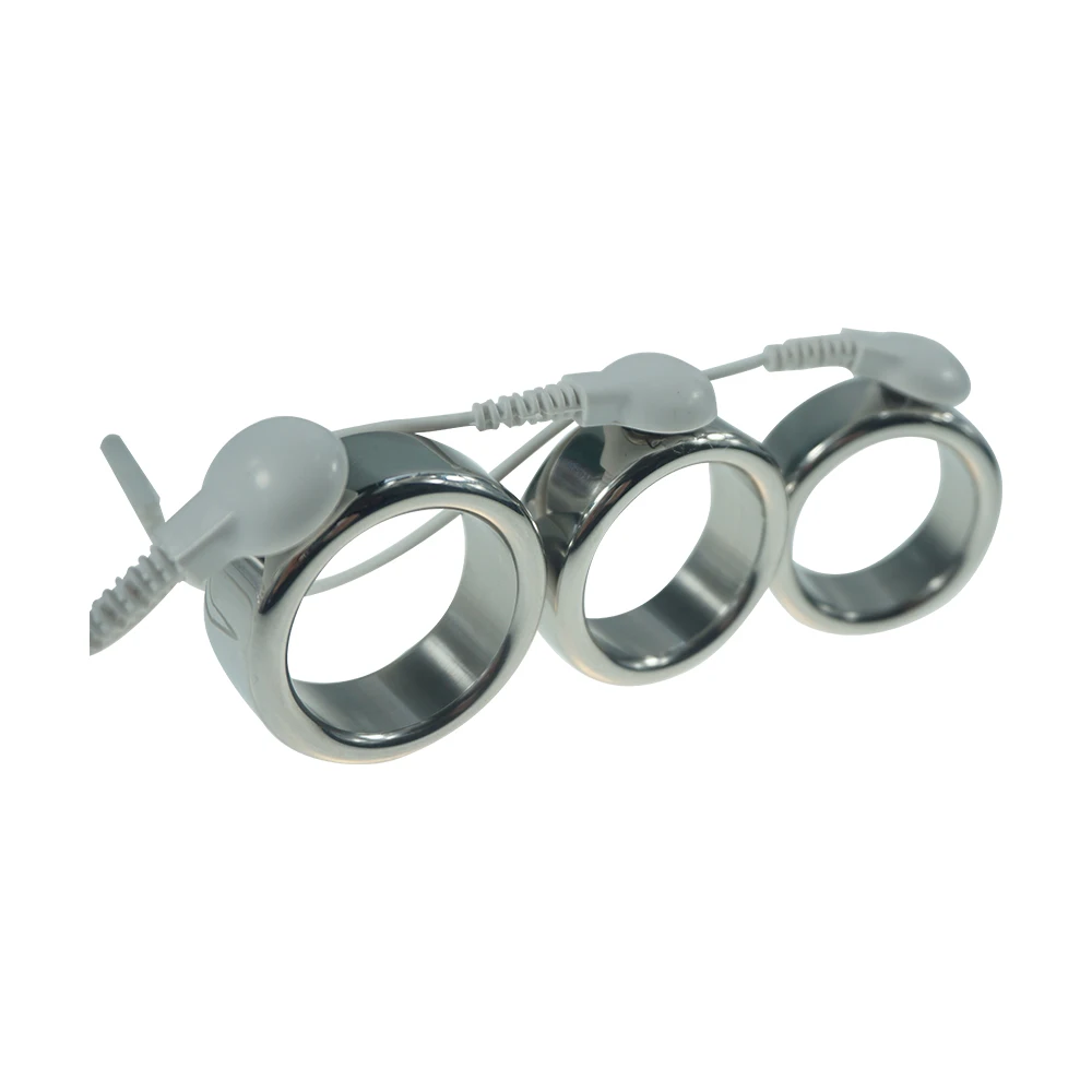 1piece DIY 26mm/28mm/30mm for choose electric shock stainless steel delay ejaculation cock ring electro shock penis ring sex toy