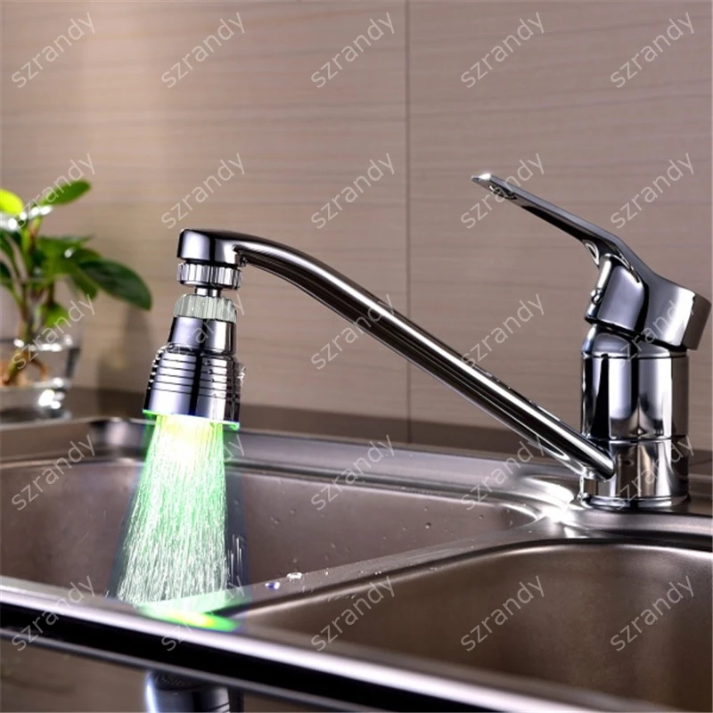 Lighting 360 Degree Rotation New Bathroom Shower Mixer Faucet Aerator